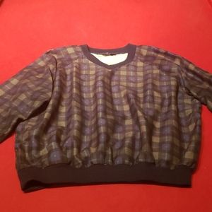 Mens L/XL Pullover Plaid Softshell Golf Jacket